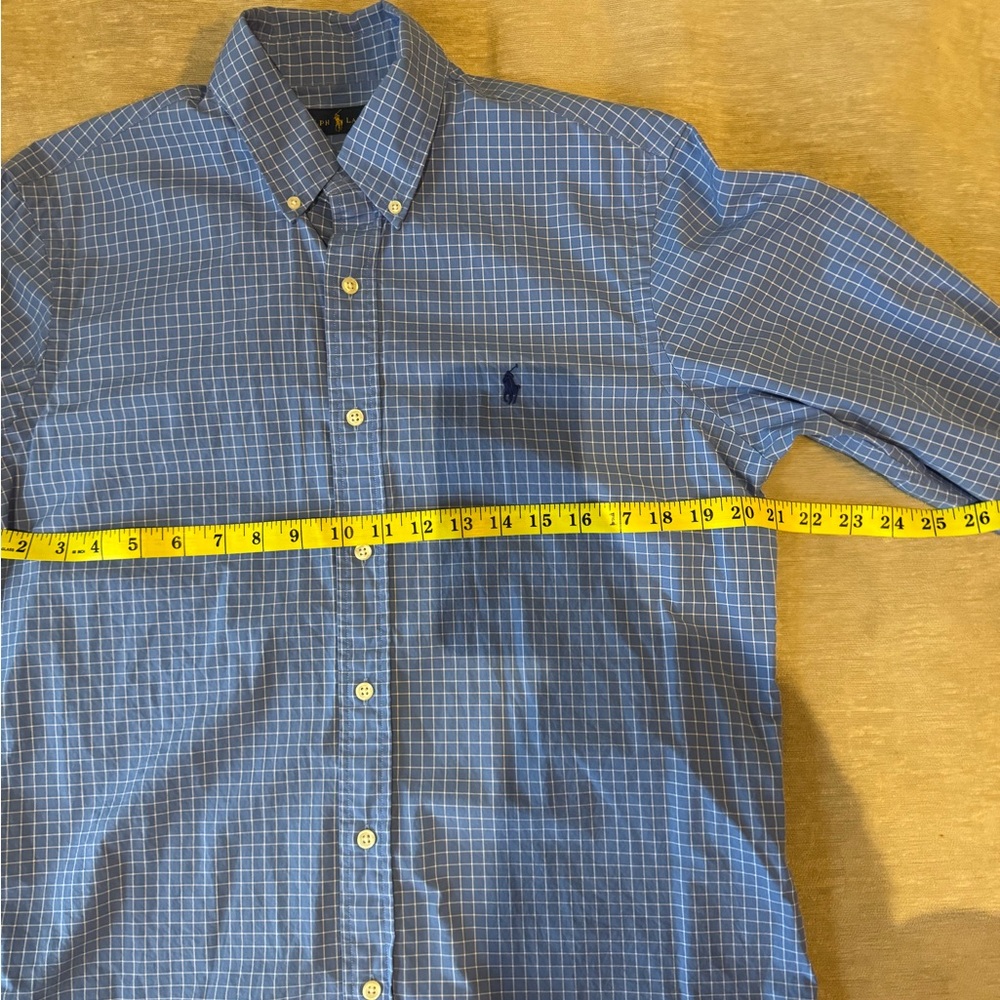 Ralph Lauren Men’s Button-Down Shirt Blue Check Size M - Picture 8 of 9